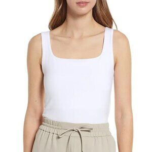 HALOGEN Women's Square Neck Tank Size XS In White